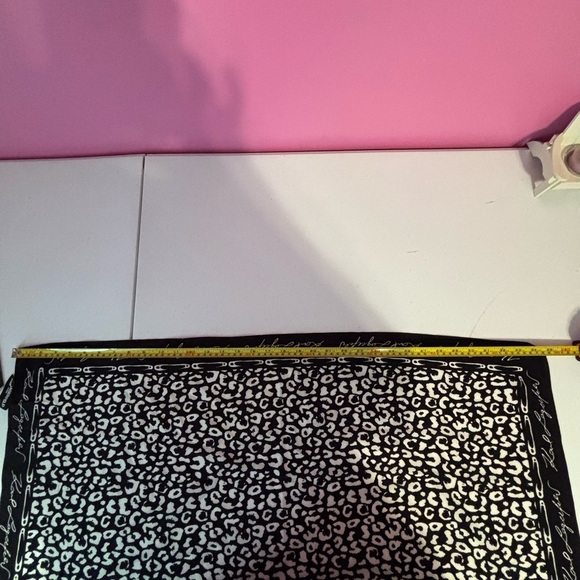 Karl Lagerfeld Black and White Leopard Print Scarf - Picture 3 of 8
